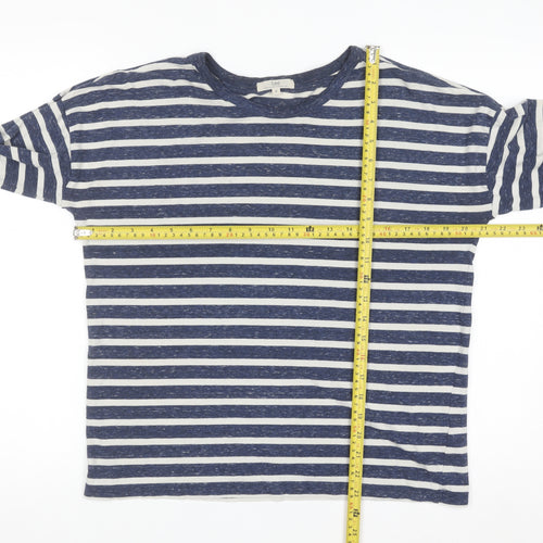 Lee Men's Blue Striped Long Sleeve Cotton Blend Casual Top M