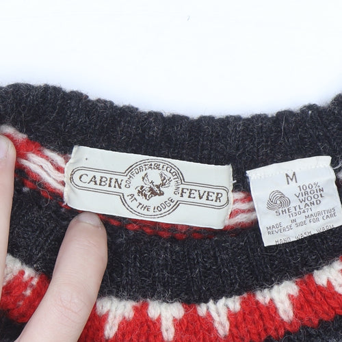 Cabin Fever Women's Cream Fair Isle Wool Jumper Size M