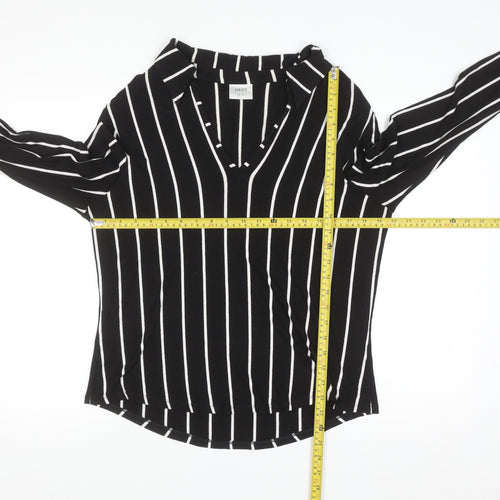 Next Womens Black White Striped Long Sleeve Viscose Blouse UK 18