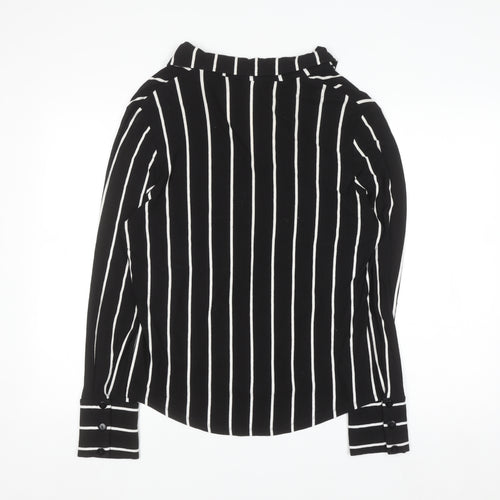 Next Womens Black White Striped Long Sleeve Viscose Blouse UK 18