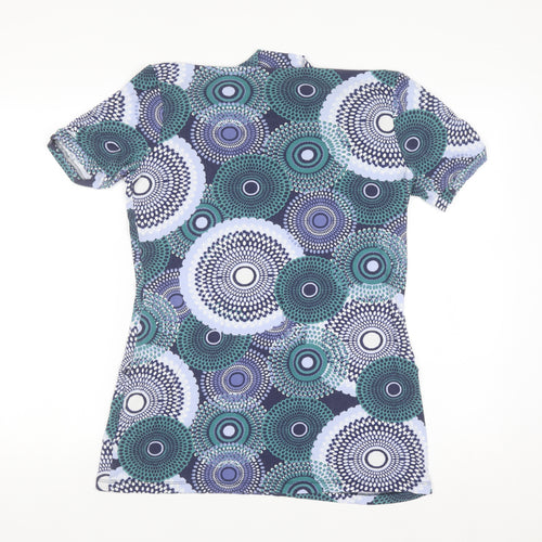 Lakeland Women's Multicoloured Geometric Cowl Neck Short Sleeve T-Shirt Size 12