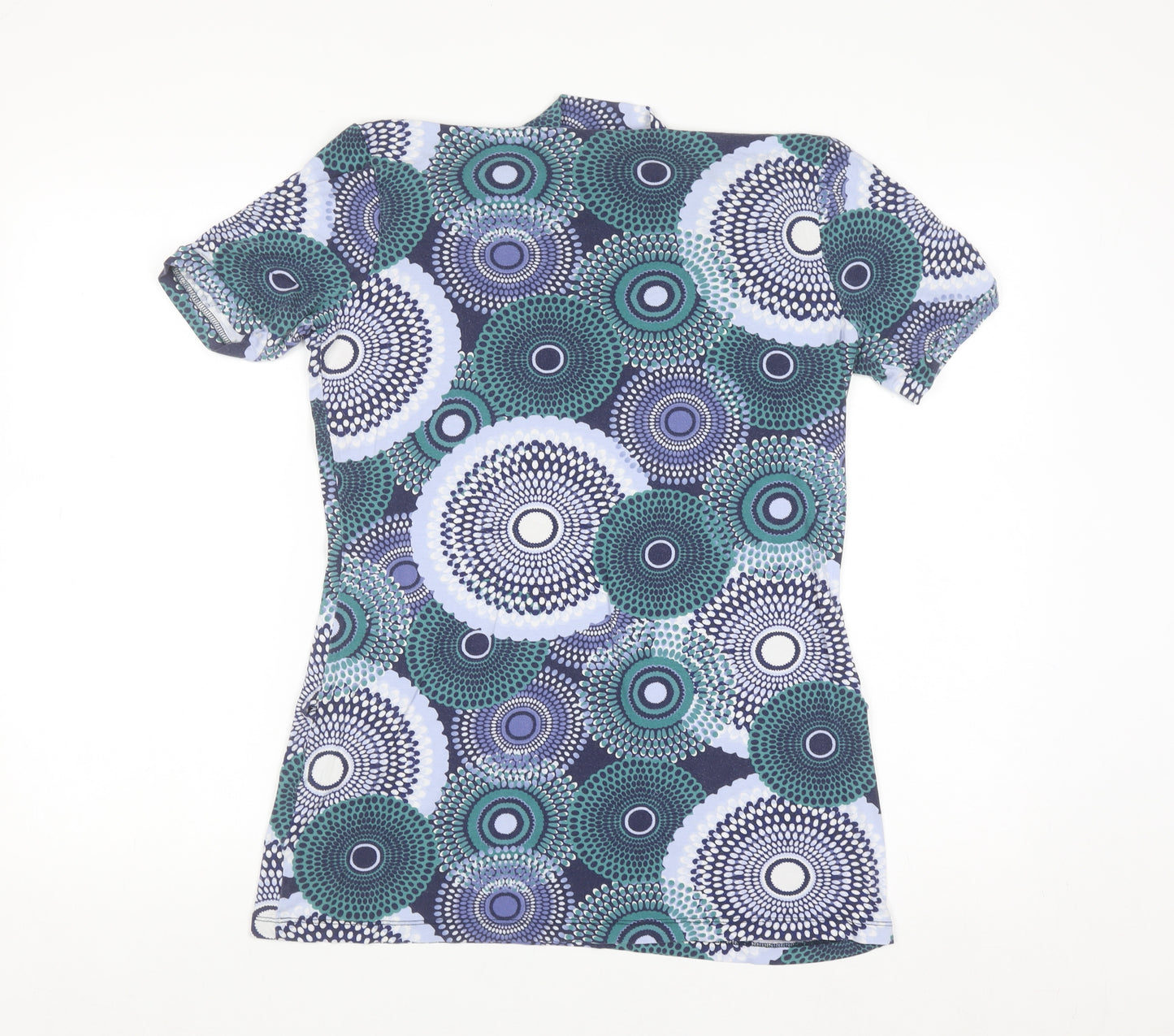 Lakeland Women's Multicoloured Geometric Cowl Neck Short Sleeve T-Shirt Size 12