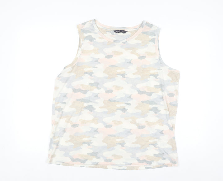 Marks and Spencer Women’s Multicoloured Camo Sleeveless Tank Top Size 16