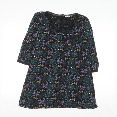 FatFace Womens Multicoloured Floral Deer Cotton Tunic Blouse Size 12