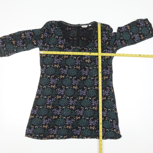 FatFace Womens Multicoloured Floral Deer Cotton Tunic Blouse Size 12