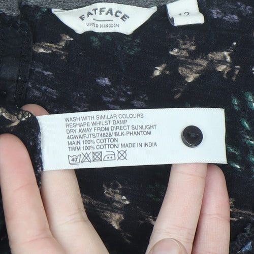 FatFace Womens Multicoloured Floral Deer Cotton Tunic Blouse Size 12