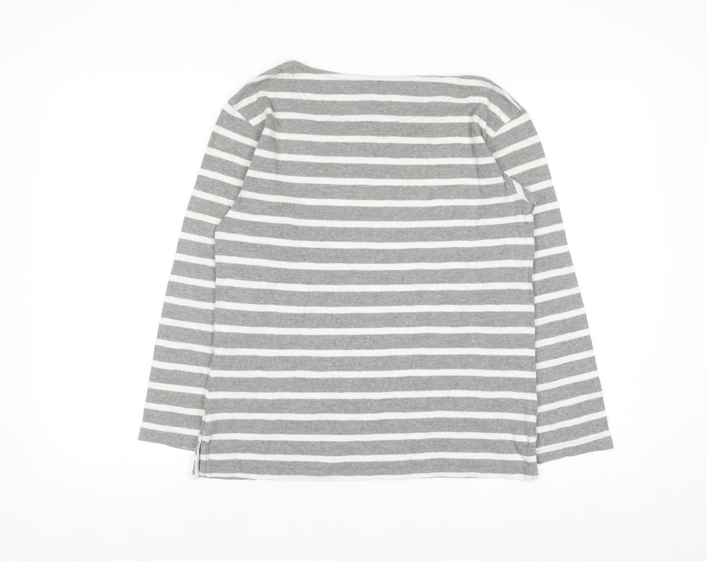 Levi's Women's Grey Striped Long Sleeve Basic Cotton T-Shirt S