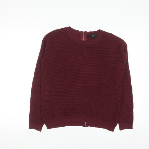 Next Women's Red Full Zip Cotton Knit Jumper Size 8