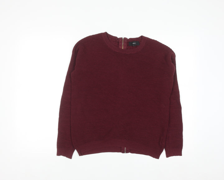 Next Women's Red Full Zip Cotton Knit Jumper Size 8