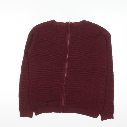 Next Women's Red Full Zip Cotton Knit Jumper Size 8