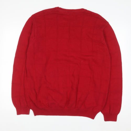 IZOD Men's Red Cotton Crew Neck Pullover Jumper XL