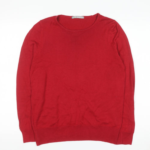 Marks and Spencer Women Red Crew Neck Long Sleeve Pullover Jumper Size 14
