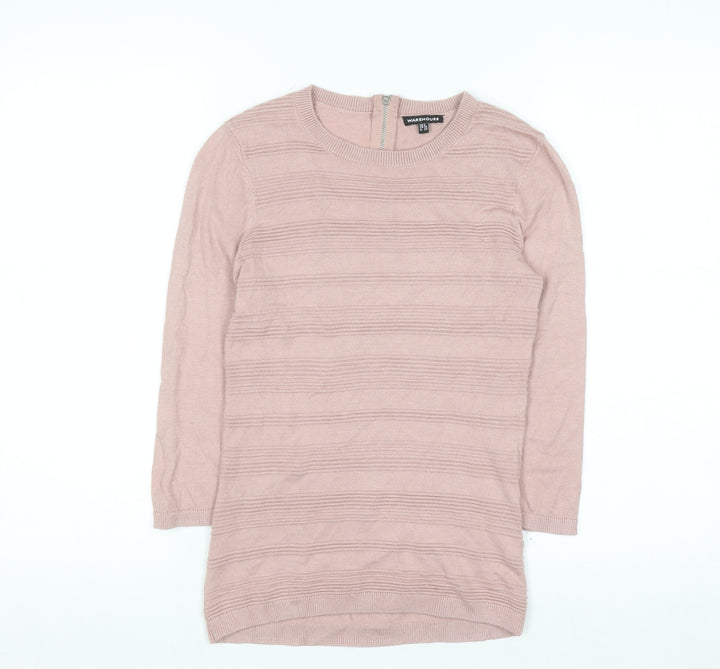 Warehouse Women’s Pink Crew Neck Pullover Jumper UK 8