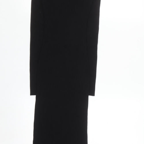 H&M Women’s Black Bodycon Long Sleeve Midi Dress S