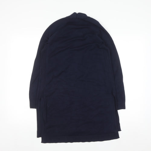 Verve Ami Women's Blue Longline Cardigan Size S Knit Open Front Pockets
