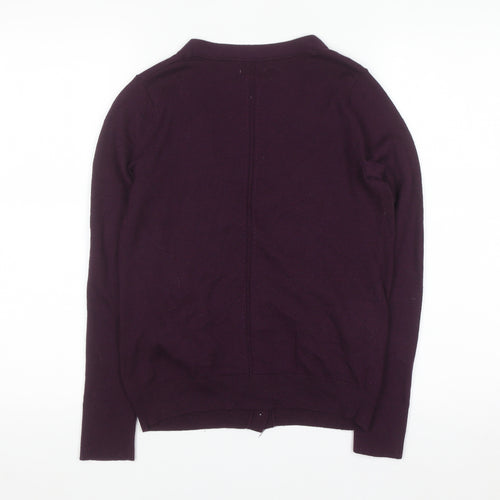 Fat Face Womens Purple Wool Blend Cardigan UK 10 Long Sleeve V-Neck