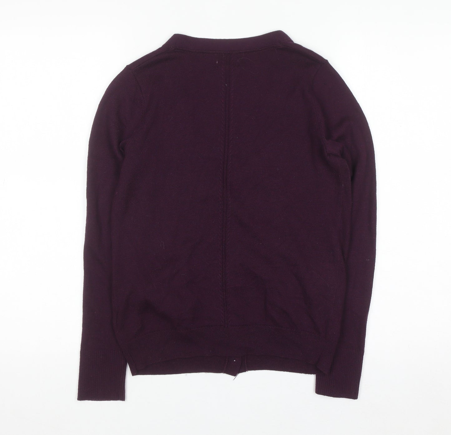 Fat Face Womens Purple Wool Blend Cardigan UK 10 Long Sleeve V-Neck