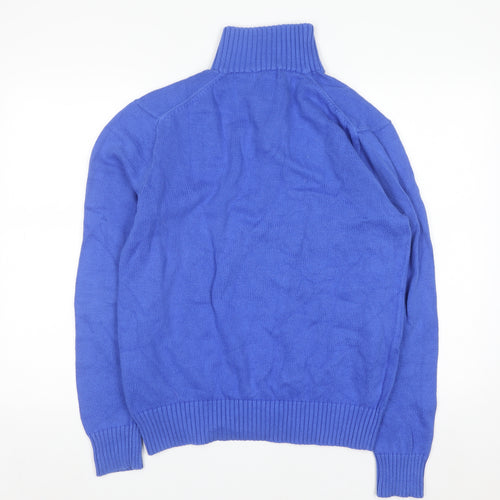 Polo Ralph Lauren Men's Blue Wool Henley Jumper Medium
