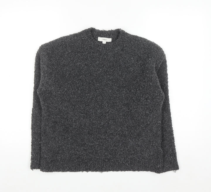 Marks and Spencer Women's Grey Chunky Knit Pullover Jumper Size S