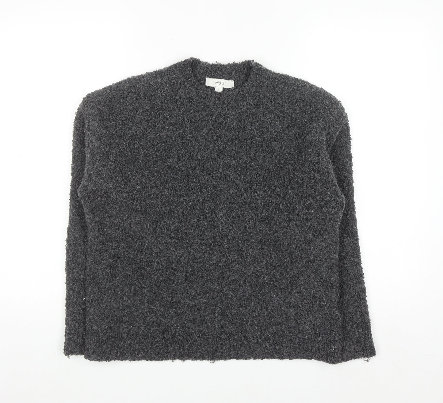 Marks and Spencer Women's Grey Chunky Knit Pullover Jumper Size S