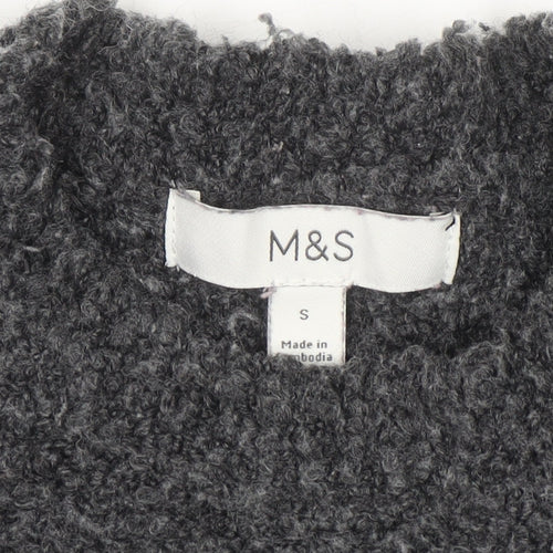 Marks and Spencer Women's Grey Chunky Knit Pullover Jumper Size S