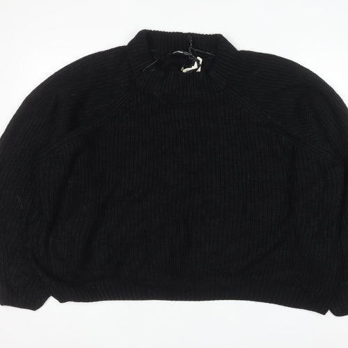 Threadbare Women’s Black Plus Size 24 Mock Neck Chunky Knit Jumper