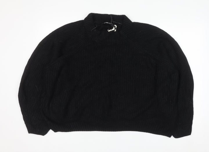Threadbare Women’s Black Plus Size 24 Mock Neck Chunky Knit Jumper