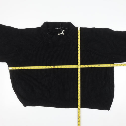 Threadbare Women’s Black Plus Size 24 Mock Neck Chunky Knit Jumper