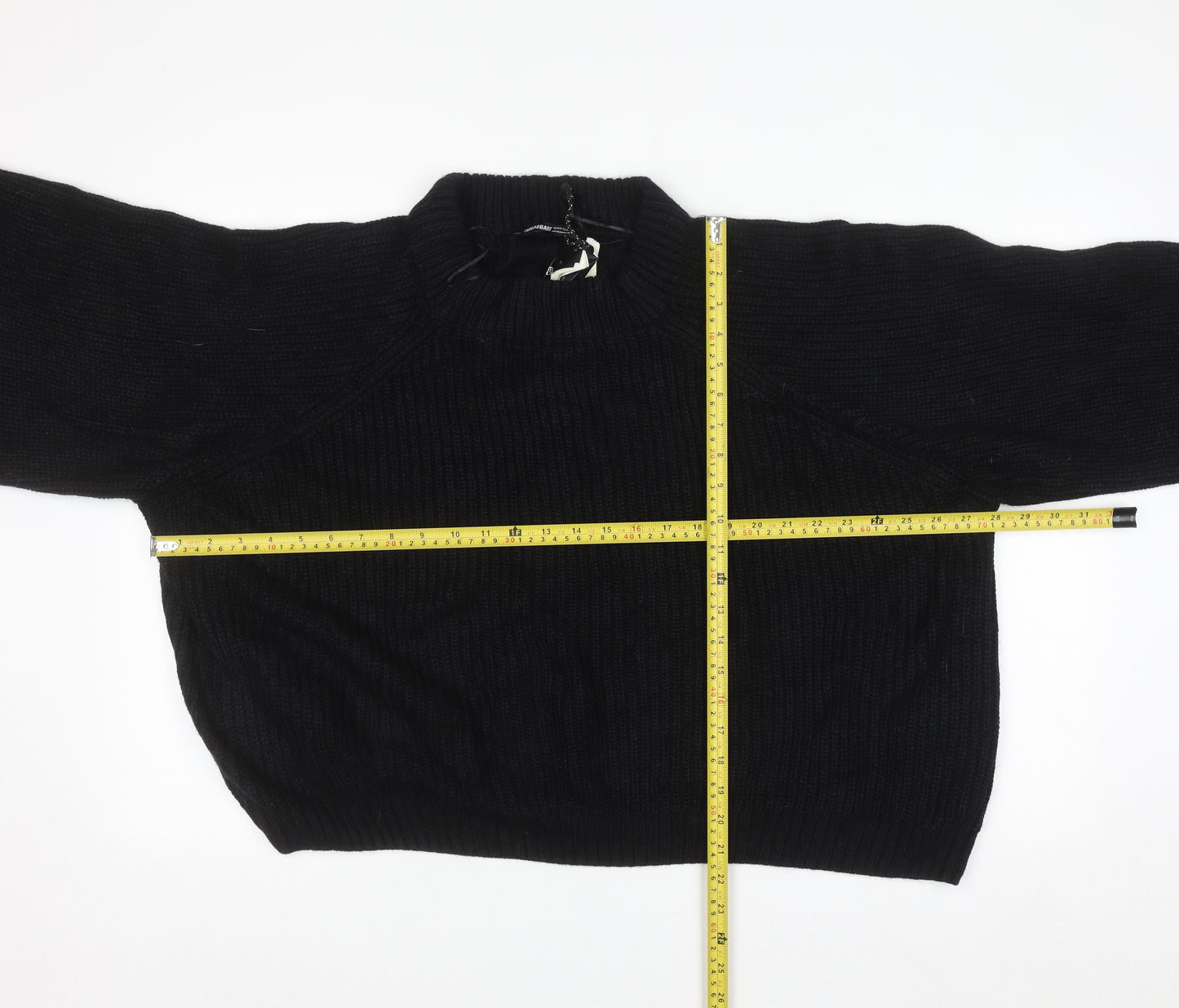 Threadbare Women’s Black Plus Size 24 Mock Neck Chunky Knit Jumper