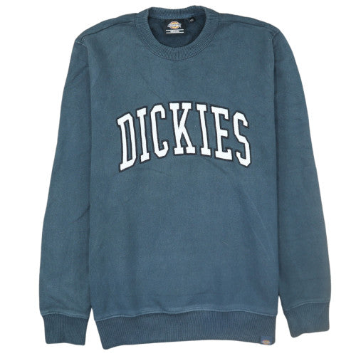 Dickies Men's Blue Crew Neck Logo Pullover Sweatshirt Medium