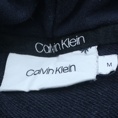 Calvin Klein Men's Blue Pullover Hoodie Size M Logo Fleece