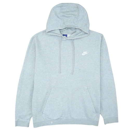 Nike Men's Grey 2XL Pullover Hoodie Logo Cotton Blend
