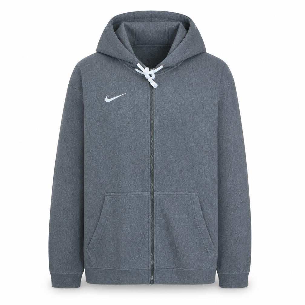 Nike Men’s Grey Full Zip Hoodie XL Sports Fleece Sweatshirt