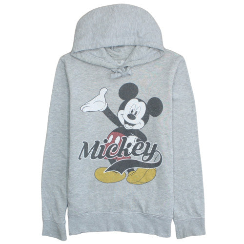 Disney Womens Grey Mickey Hoodie XS Pullover Hooded Sweatshirt