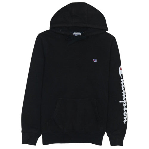 Champion Men’s Black Pullover Hoodie M Logo Sports Fleece Sweatshirt