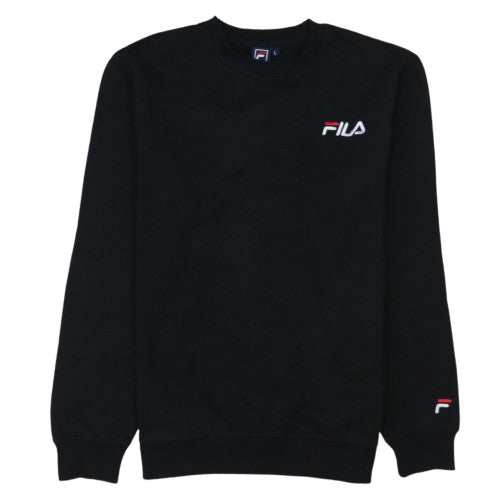 FILA Men's Black Logo Crew Neck Pullover Sweatshirt Size L