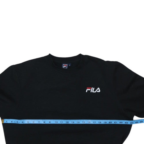 FILA Men's Black Logo Crew Neck Pullover Sweatshirt Size L