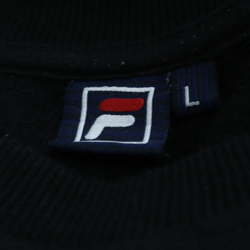 FILA Men's Black Logo Crew Neck Pullover Sweatshirt Size L