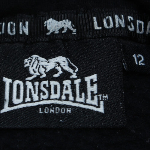 Lonsdale London Womens Black Size 12 Pullover Hoodie