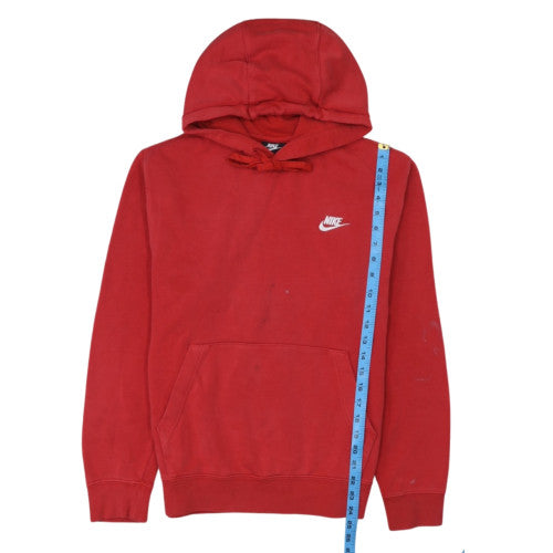 Nike Men's Red Pullover Hoodie Small Embroidered Logo Fleece