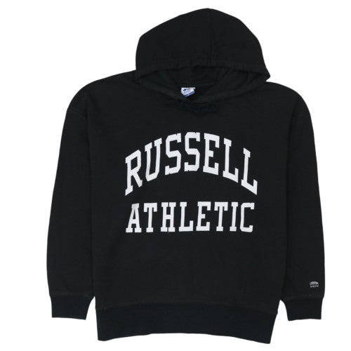 Russell Athletic Womens Black Hoodie Size 10 Pullover Cotton Blend