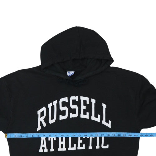 Russell Athletic Womens Black Hoodie Size 10 Pullover Cotton Blend