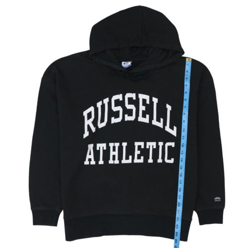 Russell Athletic Womens Black Hoodie Size 10 Pullover Cotton Blend
