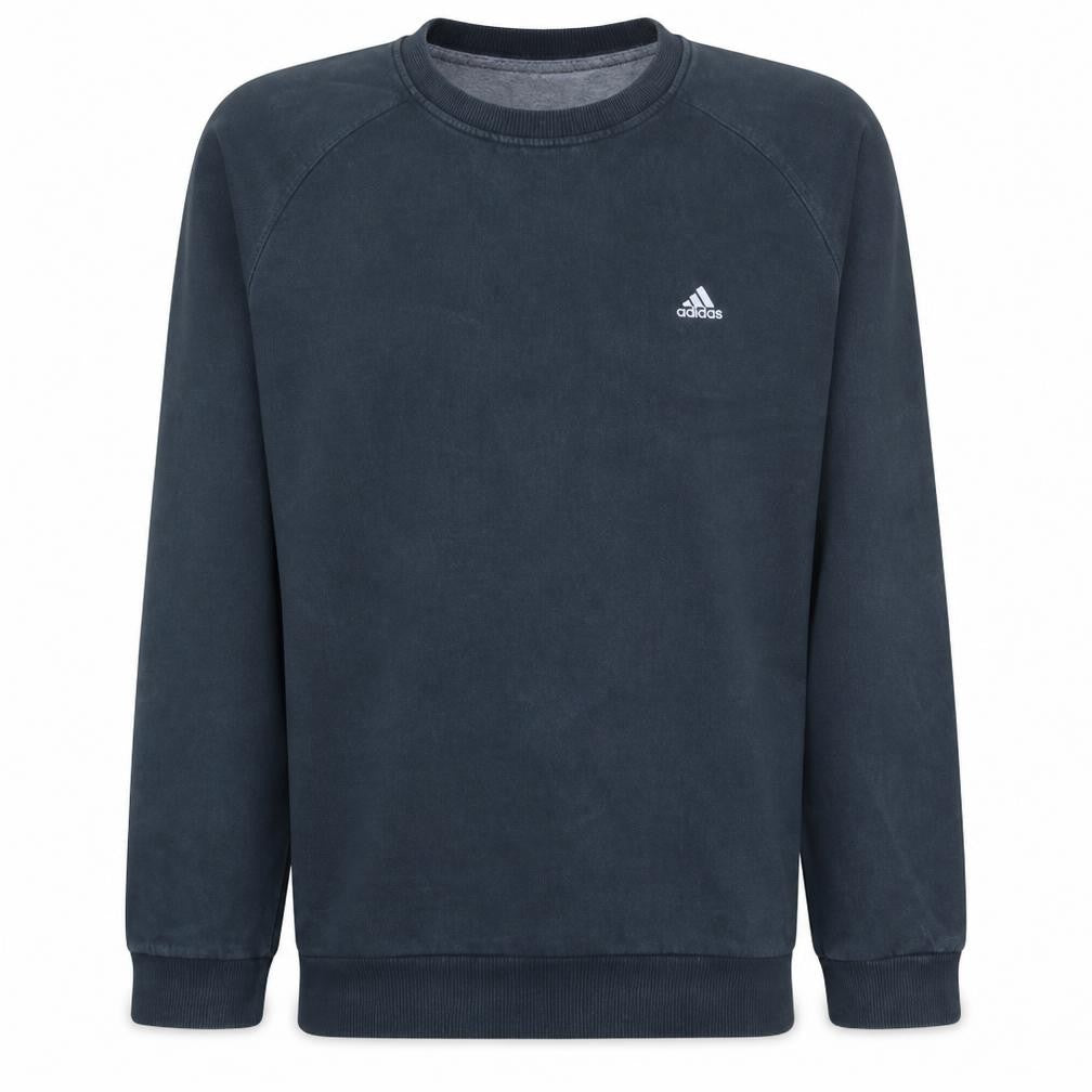 Front view of Adidas Men's Black Crew Neck Pullover Sweatshirt, size L
