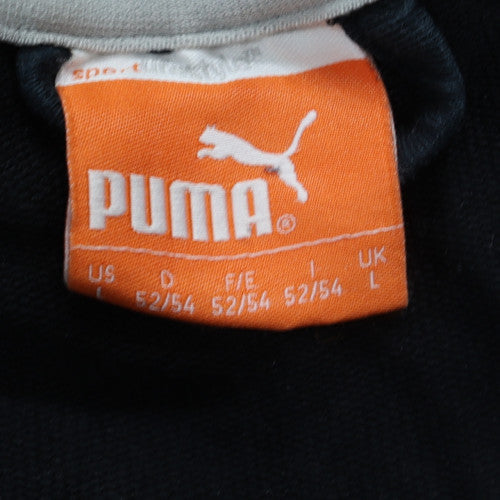 Puma Men's Black Full Zip Hoodie L Sports Graphic Hooded Sweatshirt