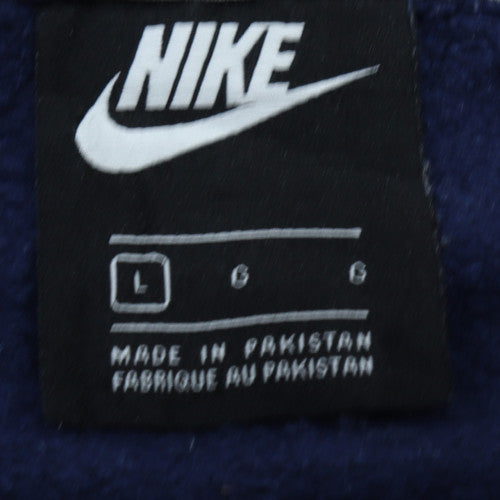 Nike Men's Blue Pullover Hoodie L Sports Fleece Sweatshirt