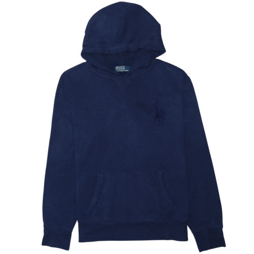 Ralph Lauren Men's Blue Pullover Hoodie L Embroidered Logo
