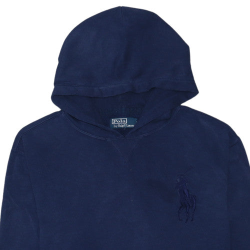 Ralph Lauren Men's Blue Pullover Hoodie L Embroidered Logo