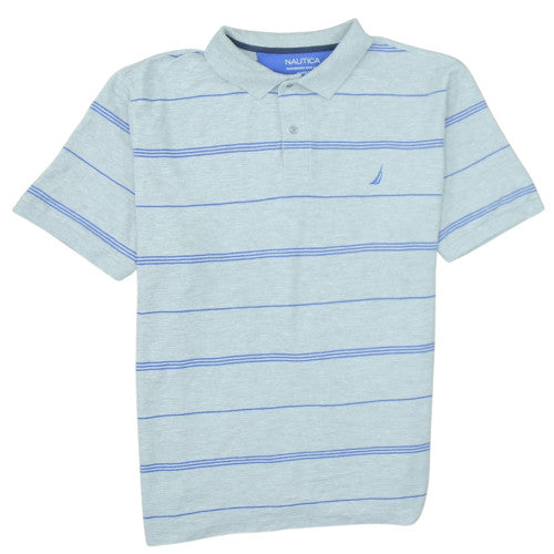 Nautica Men's Blue Classic Fit Striped Polo Shirt XXL