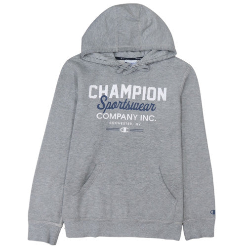Champion Men's Grey Pullover Hoodie XL Sports Logo Fleece